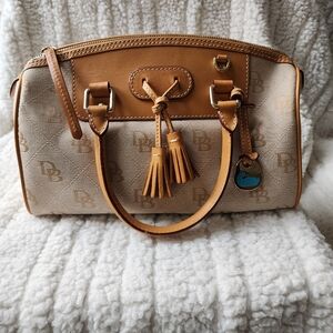 Dooney & Bourke Natural Brown and Beige Satchel